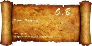 Orr Betta névjegykártya